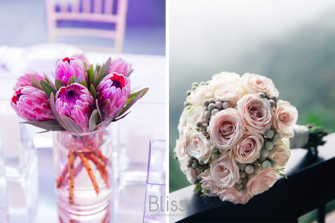 trang trí hoa tươi tiệc cưới bliss wedding planner Việt Nam