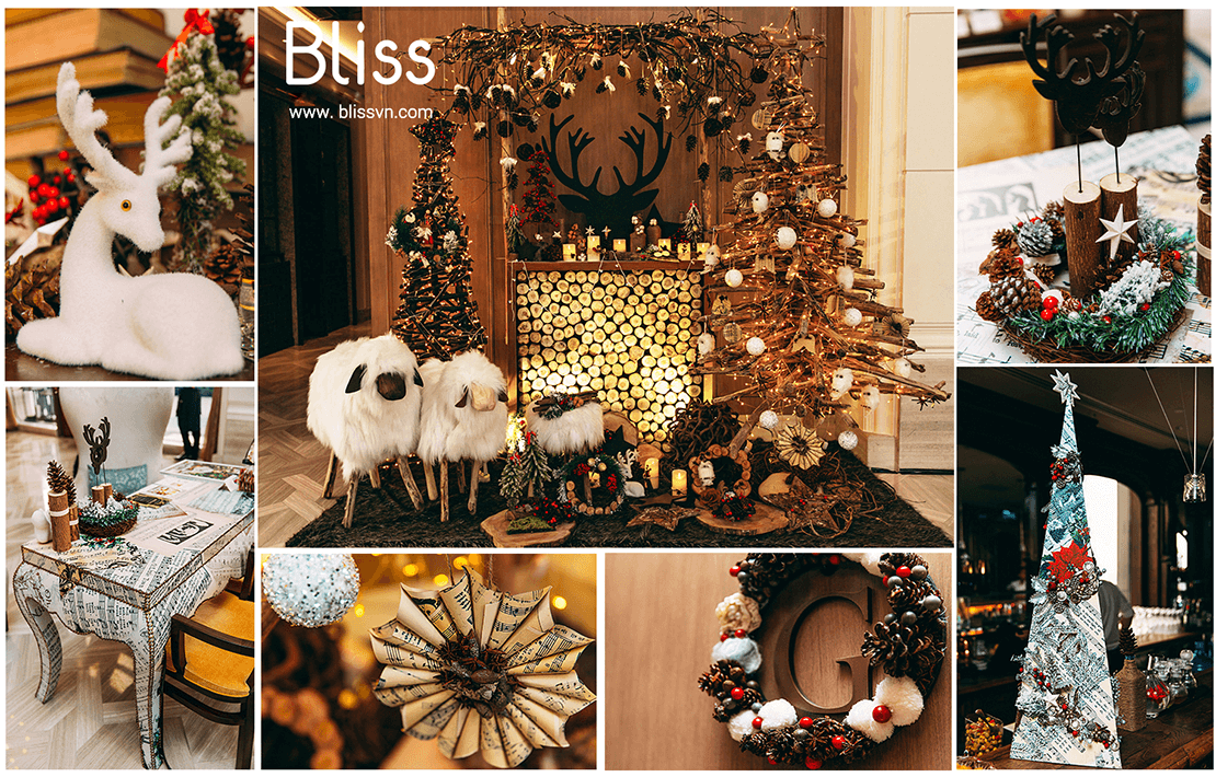 trang trí noel khách sạn hotel des art bliss event decor vietnam