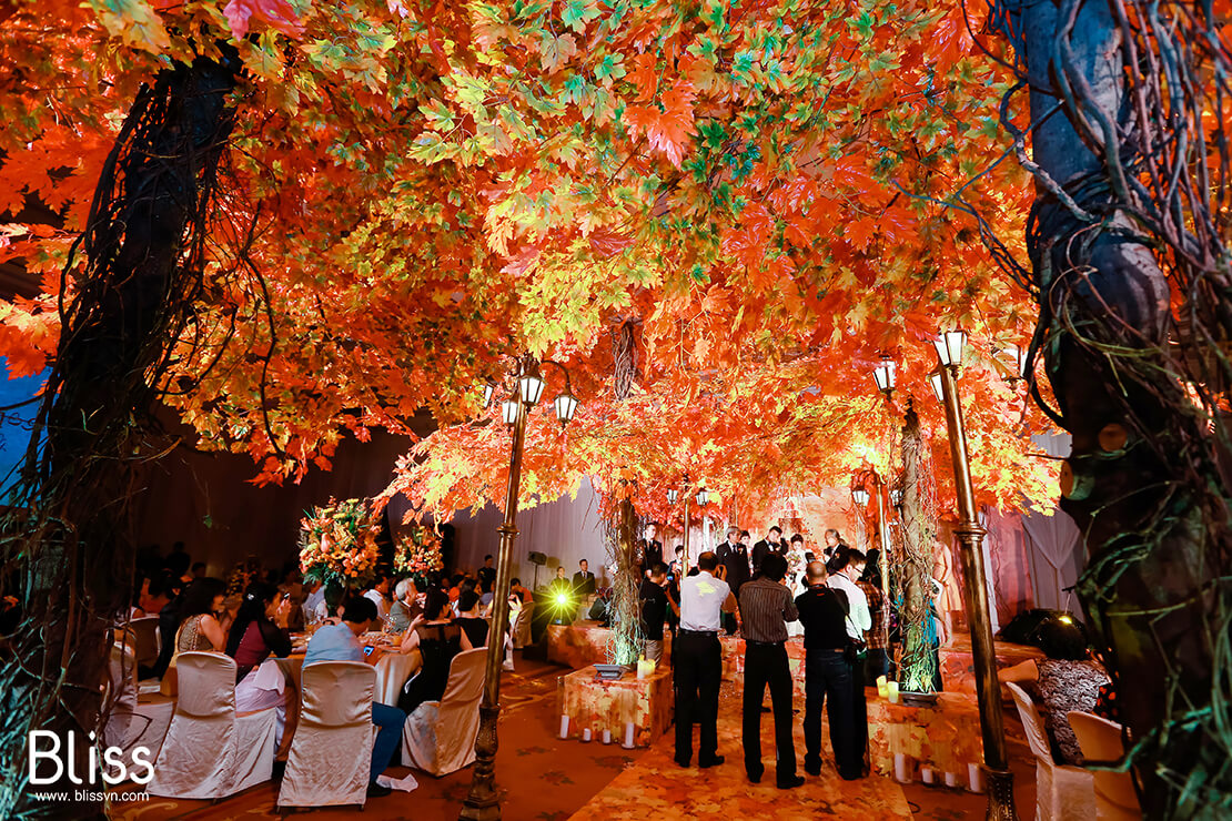 trang trí tiệc cưới mùa thu bliss wedding