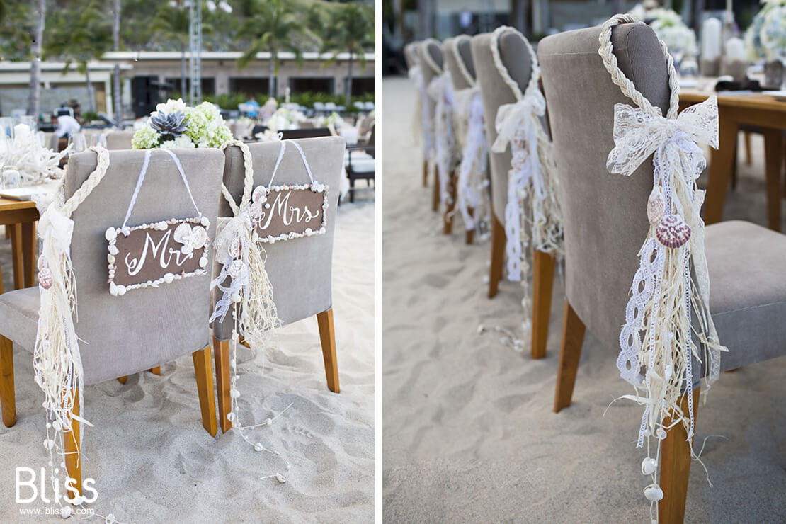 beach wedding decoration in vietnam by bliss wedding planner việt nam, trang trí tiệc cưới bãi biển mia resort nha trang bliss wedding planner