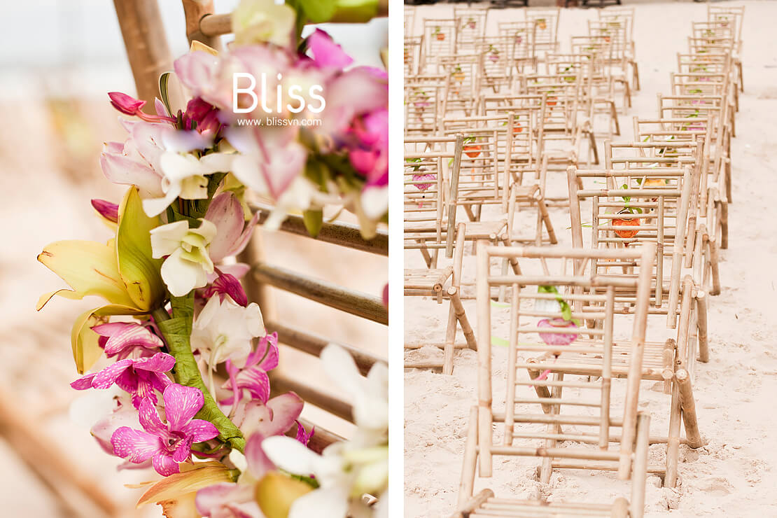 trang trí tiệc cưới bãi biển bliss wedding planner việt nam, beach wedding decoration in vietnam,