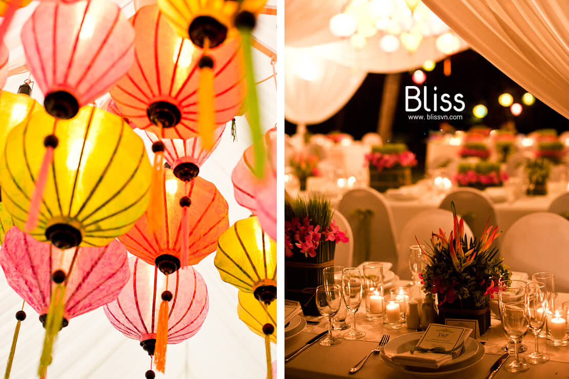 trang trí tiệc cưới bãi biển ban đêm bliss wedding planner việt nam, night beach wedding in vietnam,