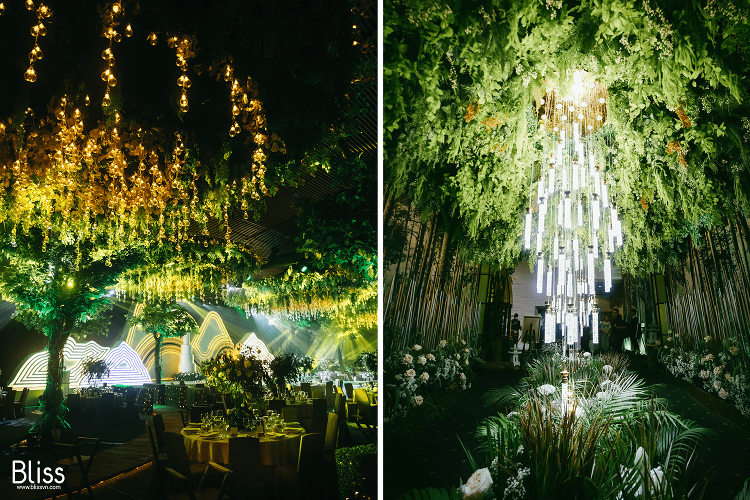 trang trí tiệc cưới khu rừng cường đô la đàm thu trang bliss wedding vietnam